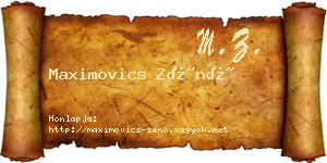 Maximovics Zénó névjegykártya
